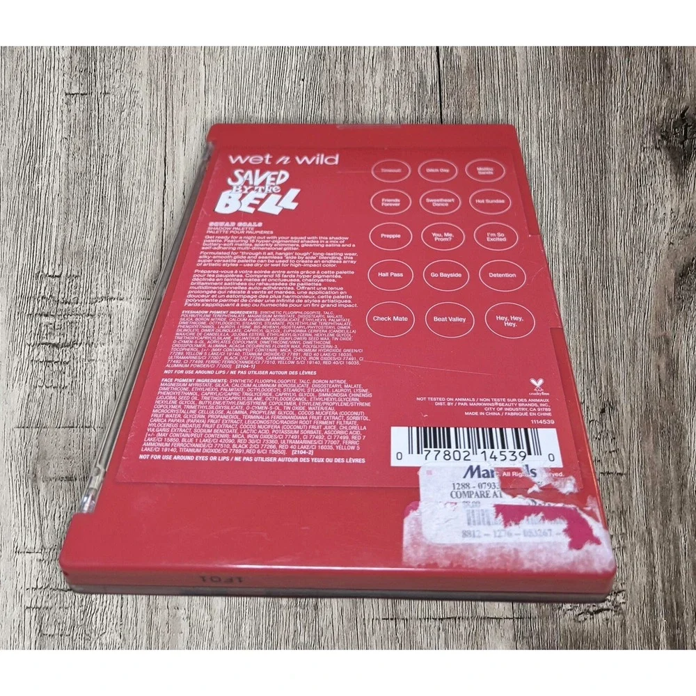 NEW Saved By the Bell Squad Goals Eyeshadow Palette-Wet N Wild-Shimmers, Mattes